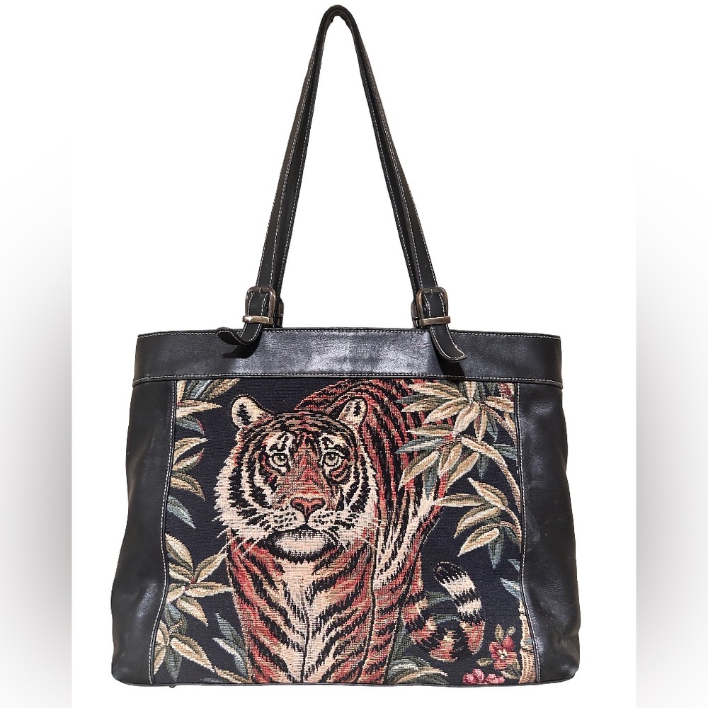 ISABELLA FIORE Vintage Tiger Beaded Tote Y2K Bag - Picture 6 of 14